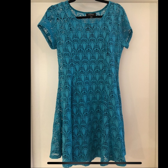 Papillon bright blue/teal eyelet dress - Picture 5 of 5